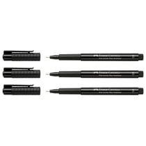 Lot de 3 Feutres encre de Chine PITT artist pen - Pointe Pinceau XS 0,1 mm - FABER-CASTELL - Noir