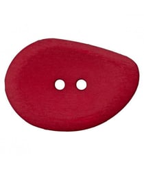 Carte de 1 bouton navette rouge 2 trous 54mm - Union Knopf Rouge