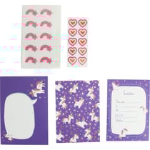Carte d'invitation enfant Déco Licorne 10 pièces