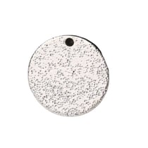 4 Breloques sequins ronds - 12mm - argent pailleté