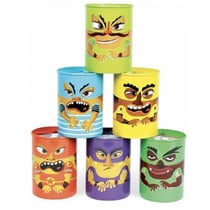 Jeu de massacre 6 boites monstre + 2 balles en mousse - vilac - 3330 - chamboule tout metal