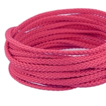 Bobine 50m Cordon damier polyester 5mm vieux rose