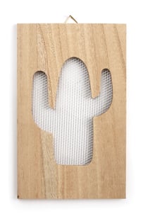 Tableau grillage en bois Cactus 15x24cm