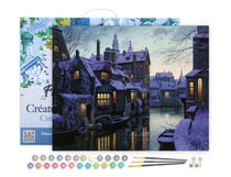 Peinture par Numéro Figured'Art avec Cadre - Canaux au crepuscule - Kit de Loisir Créatif DIY Numéro d'Art - 40x50cm toile tendue sur châssis