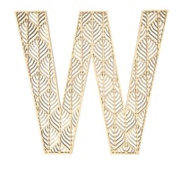 Lettre W en bois Alphabet géant ajouré 24 cm