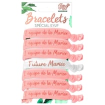 Bracelets pour EVJF - Enterrement de vie de jeune fille - Rose - Adulte - Lot de 7