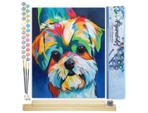 Peinture par Numéro Figured'Art - Chien en couleurs 2 - Kit de Loisir Créatif DIY Numéro d'Art Complet - 40x50cm toile roulée + châssis en bois à monter