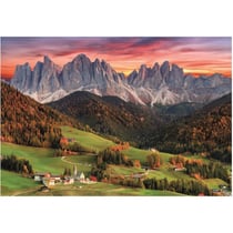 Puzzle village de val di funes : dolomites montagne 2000 pieces - collection paysage d'italie - clementoni - 32570