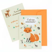 6 Invitations Animaux de la Forêt - Recyclable