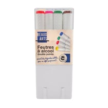 Feutres à alcool Double pointe Couleurs vives 12 pièces