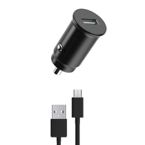 Myway Pack Chargeur Voiture 12W PD avec USB-A Micro USB Charge Rapide Noir