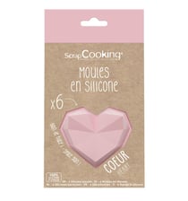 6 moules silicone individuels Cœur diamant