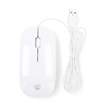 Nedis Souris Filaire pour Droitier et Gaucher (ambidextre) 3 Boutons 1000 dpi Blanc