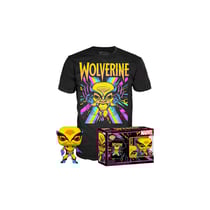 Marvel X-Men - Set POP! & Tee figurine et T-Shirt Wolverine (Blacklight) - Taille S