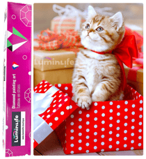 Diamond Painting Broderie Diamant LUMINLIFE 50x70cm, 5D, diamants ronds - Chaton en cadeau