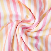 Tissu Eponge Monoface Rayures pastels sur fond Blanc
