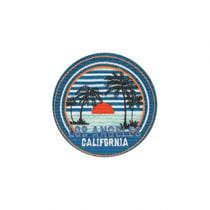 Ecusson thermocollant california fond bleu 6,5x6,5cm