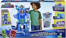 Coffret pyjamasques dj de luxe avec sons + 2 figurines + 1 véhicule - quartier général - hasbro f2101