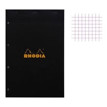 Bloc notes - A4 - 21x29,7 cm - Petits Carreaux - 80 feuilles - Perforées - Rhodia