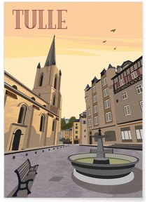 Affiche ville Tulle | A3 : 29,7x42cm