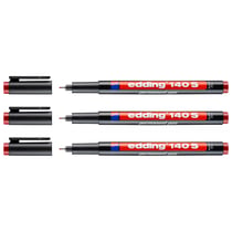 Lot de 3 marqueurs permanents - EDDING - Pointe super fine 0,3 mm - Rouge