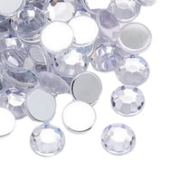 40 PERLES STRASS cabochon ROND a coller acrylique transparent 8 mm - creation bijoux perles