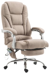 Chaise de bureau en tissu Pacific avec fonction massage taupe