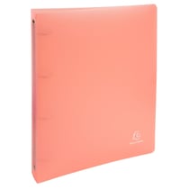 Classeur 4 anneaux 30 mm polypropylène Chromaline Pastel - A4 Maxi - Corail - x 15 - Exacompta