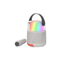 Mobility on Board Enceinte Bluetooth Lumineuse KS-80 avec Mode Karaoké et Micro Change Voix Gris