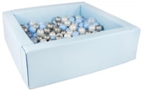 Piscine à balles carrée avec 300 balles – bleu clair/perle, transparent, bleu clair, argent - Velinda