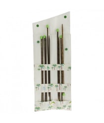 Set d'aiguilles à tricoter en bois de palmier 35 cm N°4 à 6 - Pony Blanc
