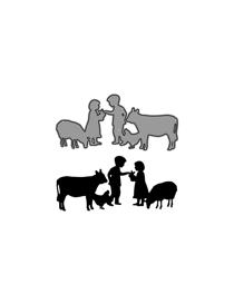 Die les enfants avec les animaux