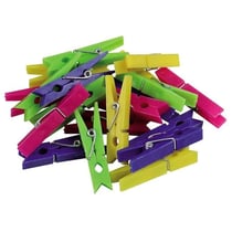 Mini pinces à linge - Plastique - Coloris Assortis - 32mm de longueur - Solveig
