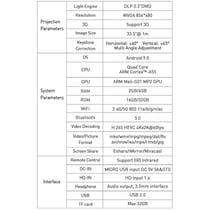 Pico Projecteur DLP Vidéoprojecteur Android 9 Wifi Bluetooth