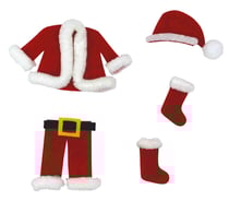 Déco Tenue Père Noël en feutrine 2,5 à 4 cm 5 pièces