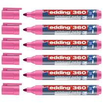 Lot de 6 marqueurs tableau blanc - EDDING - Pointe ronde 1,5-3 mm - Rose