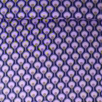 Tissu Viscose extensible Cléa œil de paon Mauve sur fond Bleu marine
