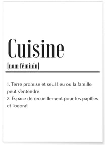 Affiche Définition Cuisine | A3 : 29,7x42cm