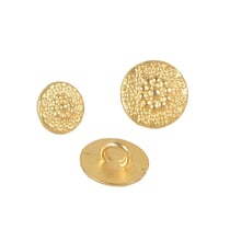 Lot de 6 boutons métal fleurs or