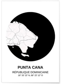 Affiche Carte Punta Cana | A3 : 29,7x42cm