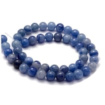 Fil de 44 perles naturelle ronde 8 mm AVENTURINE BLEUE