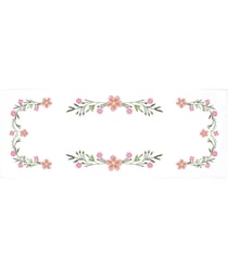 Kit de chemin de table au point de croix - Fleurs de Marguerite - 40 x 100 cm - Trimits Blanc