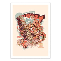 Affiche 30x40 cm - The Kaiju Spaghetti - Ilustrata