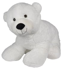 Peluche géante ours polaire blanc pompon 100 cm - grand ours 1 mètre - nicotoy