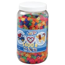 Pot de 1400 perles à repasser hama maxi couleurs assorties néon - baril - hama 8542