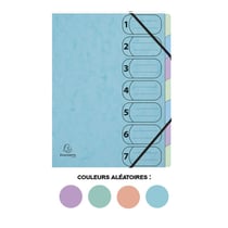 Trieur - 7 touches - A4 - Carton - Couleurs pastel assorties - Harmonika - Exacompta