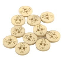Bouton 2 trous garçon 15mm Beige Pierre