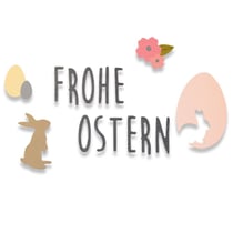 Gabarit de découpe pour machine Sizzix - Thinlits Frohe Ostern (Joyeuses Pâques)