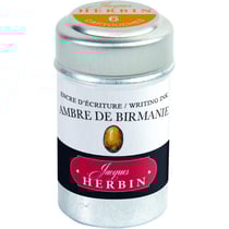 6 cartouches d'encre - Ambre de Birmanie - Pour stylos plume et roller - Herbin