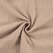 Tissu Double gaze aspect lin uni Beige - Au mètre